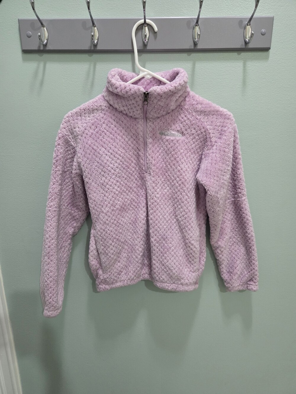 Columbia Girls Fire Side II Sherpa Fleece Quarter-Zip Pullover - Lavender Size M